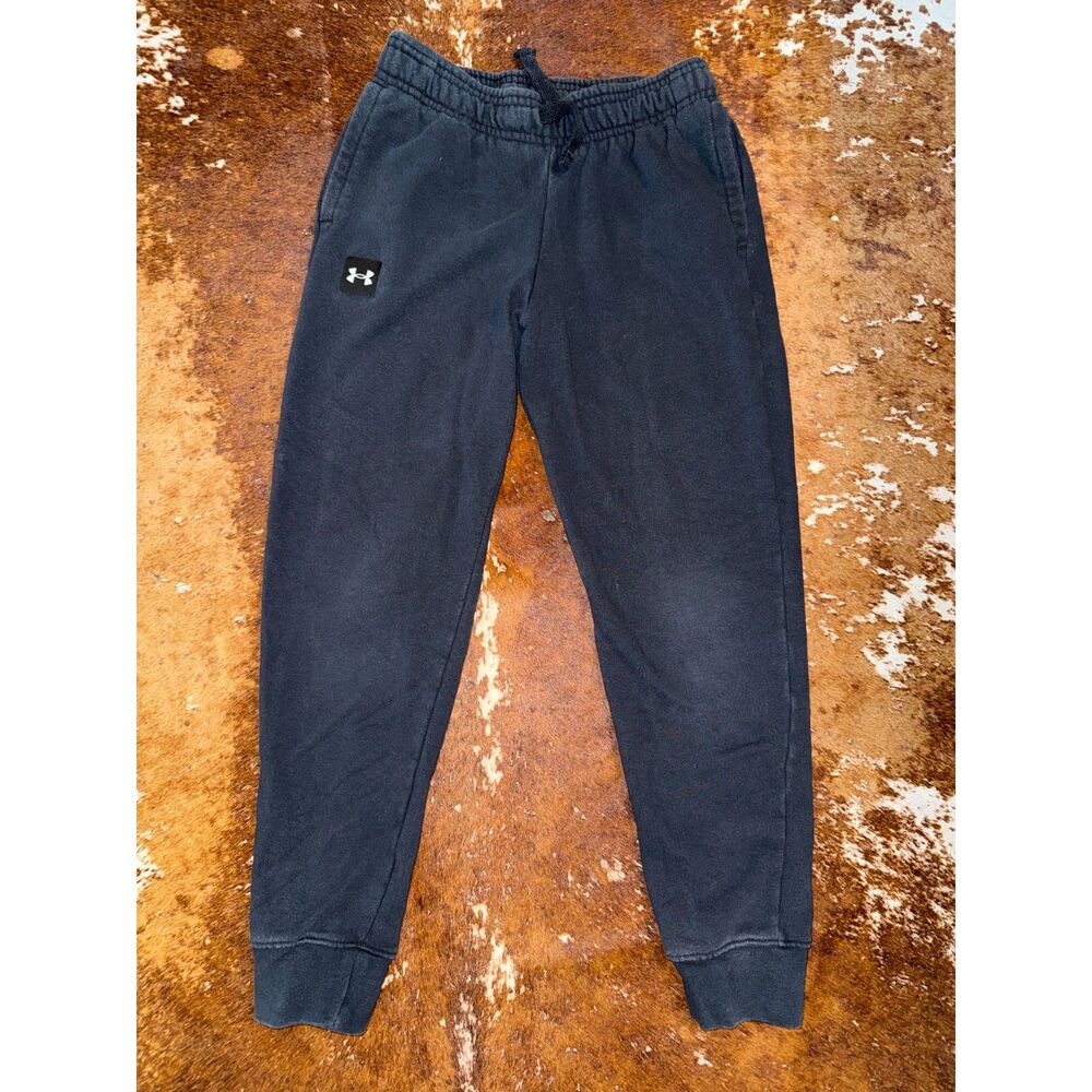 Youth Medium (YMD) Black sweatpants in Under Armour's "Loose" fit